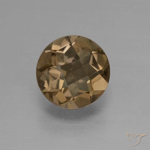 1.39ct 天然 ウォームブラウン スモーキークォーツ, ラウンド, VVS