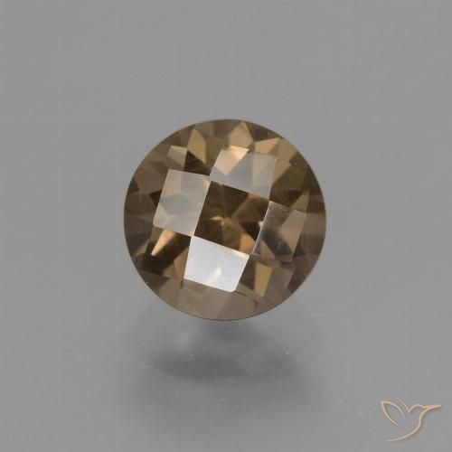 1.87ct 天然 ミディアム薄いブラウン スモーキークォーツ, ラウンド, VVS-VS