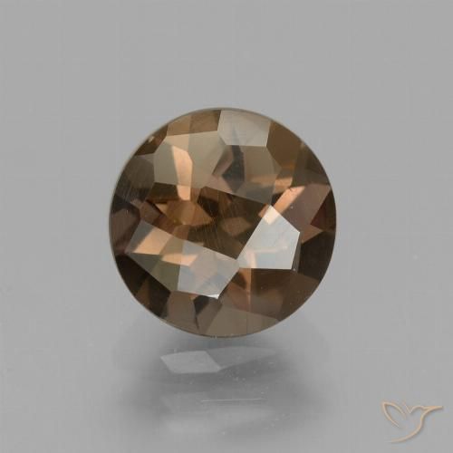 1.57ct 天然 ミディアムブラウン スモーキークォーツ, ラウンド, VVS-VS