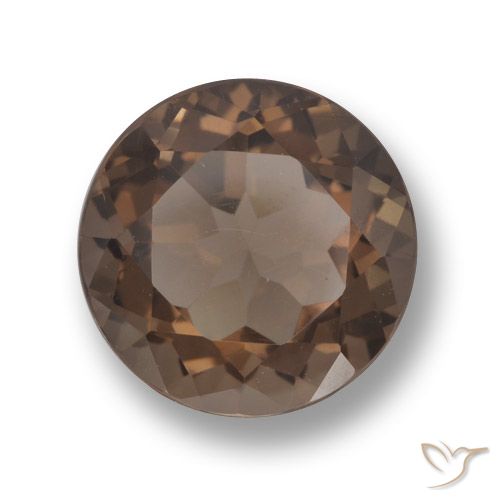 5.69ct 天然 ダークブラウン スモーキークォーツ, ラウンド, VVS