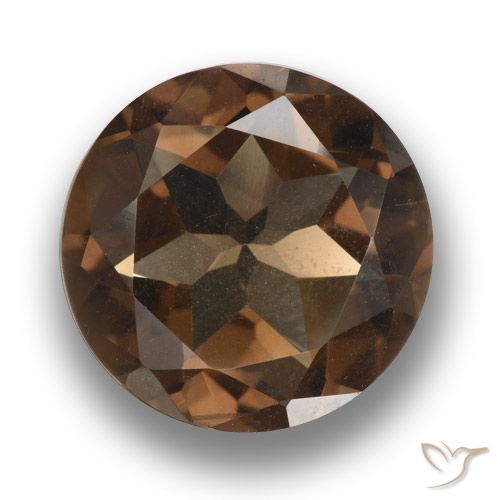 9.60ct 天然 ヒッコリーブラウン スモーキークォーツ, ラウンド, VVS