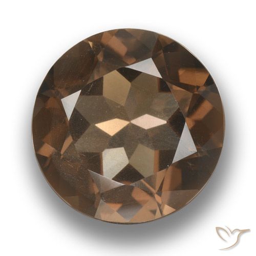 5.04ct 天然 ヒッコリーブラウン スモーキークォーツ, ラウンド, VS