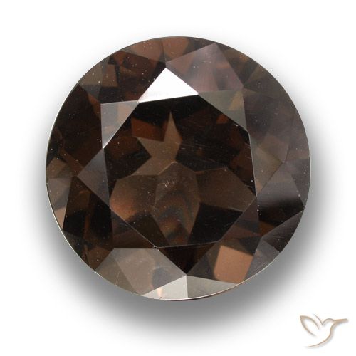 11.07ct 天然 ダークブラウン スモーキークォーツ, ラウンド, VVS