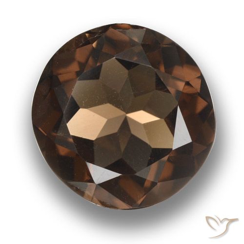 4.61ct 天然 ダークブラウン スモーキークォーツ, ラウンド, VVS