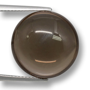 15.68カラットの天然アンバーブラウンスモーキークォーツ、ラウンドカット、透明