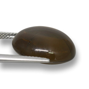 15.68カラットの天然アンバーブラウンスモーキークォーツ、ラウンドカット、透明