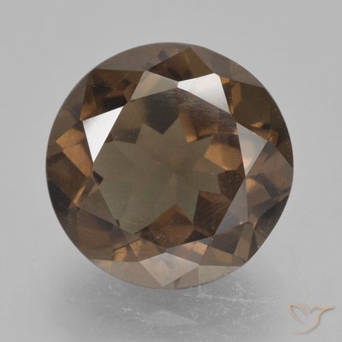 4.15ct 天然 ヒッコリーブラウン スモーキークォーツ, ラウンド, VVS-VS