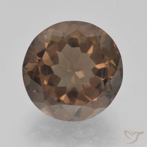 3.84ct 天然 ウォームブラウン スモーキークォーツ, ラウンド, VVS-VS