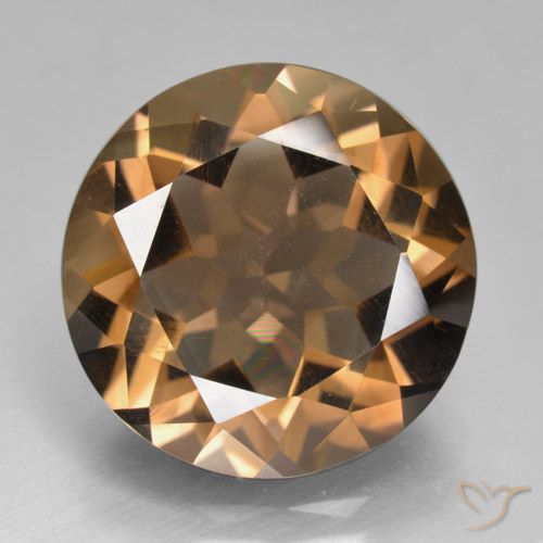 8.71ct 天然 ミディアムブラウン スモーキークォーツ, ラウンド, VVS-VS