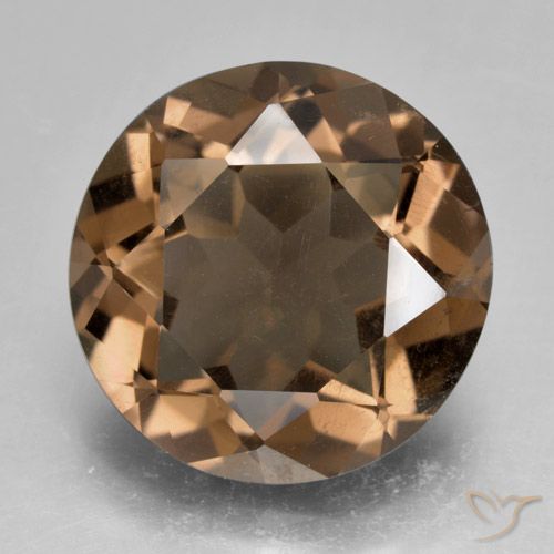8.88ct 天然 ウォームブラウン スモーキークォーツ, ラウンド, VS