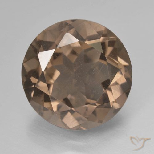9.72ct 天然 ミディアムブラウン スモーキークォーツ, ラウンド, VS