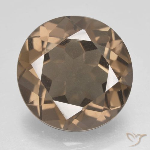 12.64ct 天然 ミディアムブラウン スモーキークォーツ, ラウンド, VVS-VS