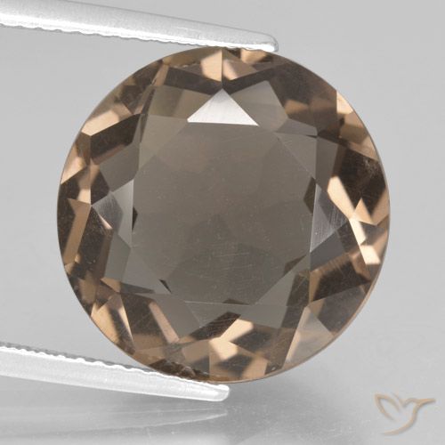 9.06ct 天然 ウォームブラウン スモーキークォーツ, ラウンド, VS