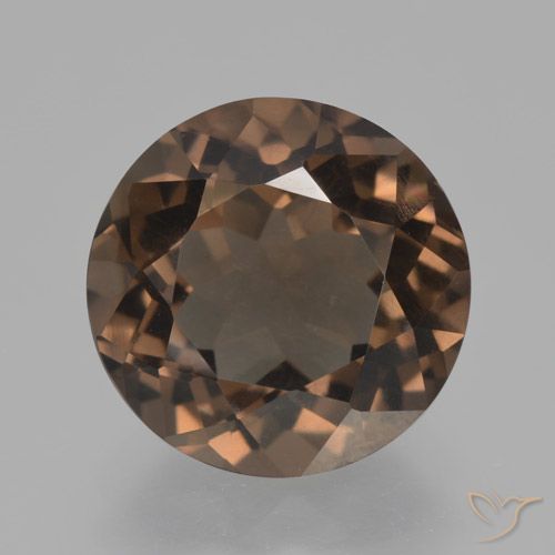 3.98ct 天然 ミディアムブラウン スモーキークォーツ, ラウンド, VVS-VS