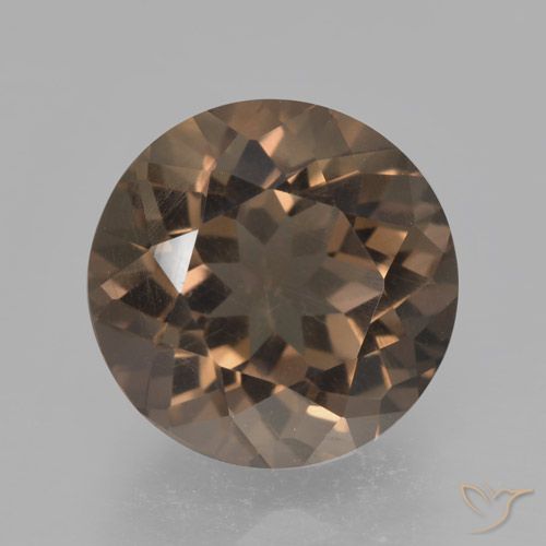 4.08ct 天然 ウォームブラウン スモーキークォーツ, ラウンド, VVS-VS