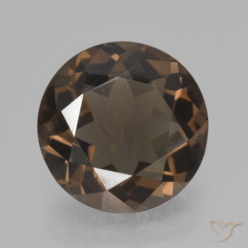 4.43ct 天然 ヒッコリーブラウン スモーキークォーツ, ラウンド, VVS-VS
