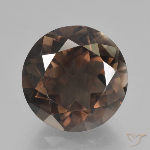 5.09ct 天然 ヒッコリーブラウン スモーキークォーツ, ラウンド, VVS-VS