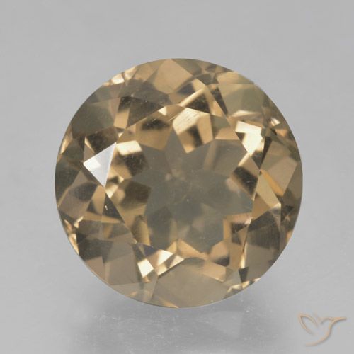 5.05ct 天然 ウッドブラウン スモーキークォーツ, ラウンド, VS