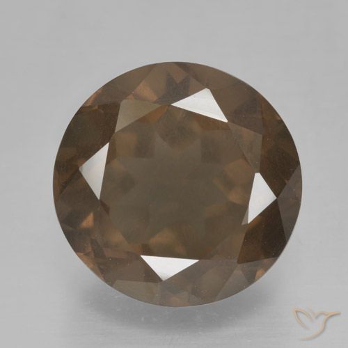 5.24ct 天然 ミディアムブラウン スモーキークォーツ, ラウンド, VS