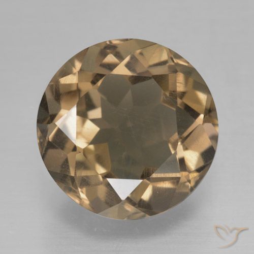 5.08ct 天然 ミディアム薄いブラウン スモーキークォーツ, ラウンド, VS
