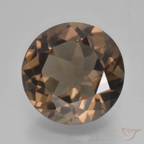 4.23ct 天然 ミディアムブラウン スモーキークォーツ, ラウンド, VVS-VS
