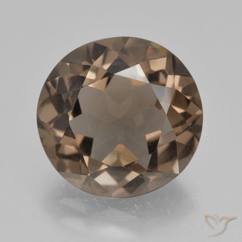 5.13ct 天然 ヒッコリーブラウン スモーキークォーツ, ラウンド, VVS-VS