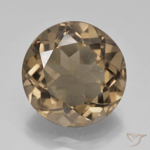 5.85ct 天然 薄いモカ スモーキークォーツ, ラウンド, VS