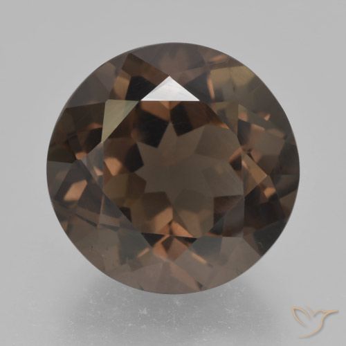5.44ct 天然 ミディアムブラウン スモーキークォーツ, ラウンド, VVS-VS