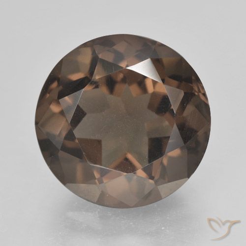 5.08ct 天然 ミディアムブラウン スモーキークォーツ, ラウンド, VVS-VS