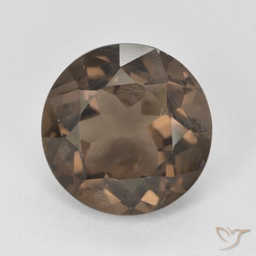 4.41ct 天然 ミディアムブラウン スモーキークォーツ, ラウンド, VVS-VS