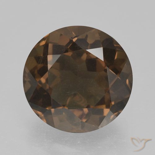 4.60ct 天然 ヒッコリーブラウン スモーキークォーツ, ラウンド, VVS-VS
