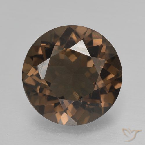 4.32ct 天然 ヒッコリーブラウン スモーキークォーツ, ラウンド, VVS-VS