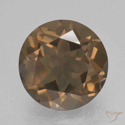4.87ct 天然 ウォームブラウン スモーキークォーツ, ラウンド, VS