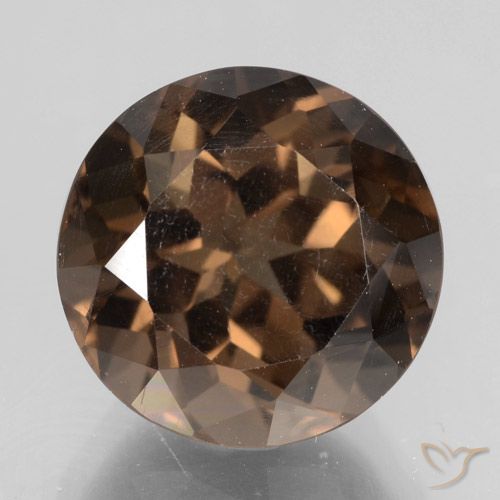 4.61ct 天然 ヒッコリーブラウン スモーキークォーツ, ラウンド, VS