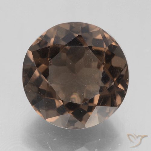 4.32ct 天然 ミディアムダークブラウン スモーキークォーツ, ラウンド, VVS-VS