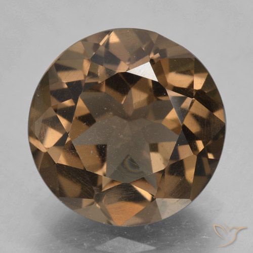 5.19ct 天然 ヒッコリーブラウン スモーキークォーツ, ラウンド, VVS-VS