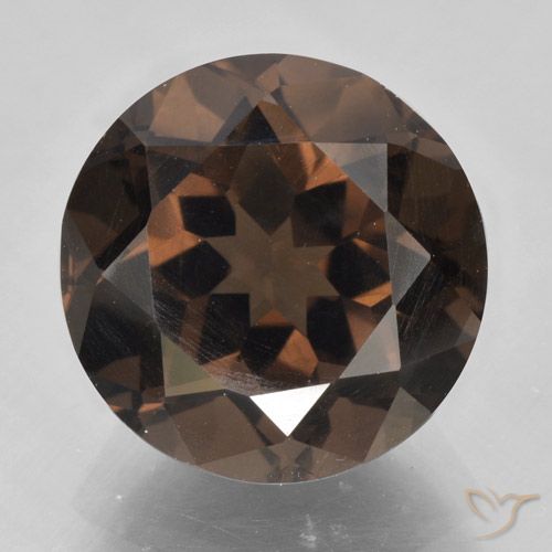 5.56ct 天然 赤みがかったブラウン スモーキークォーツ, ラウンド, VVS-VS