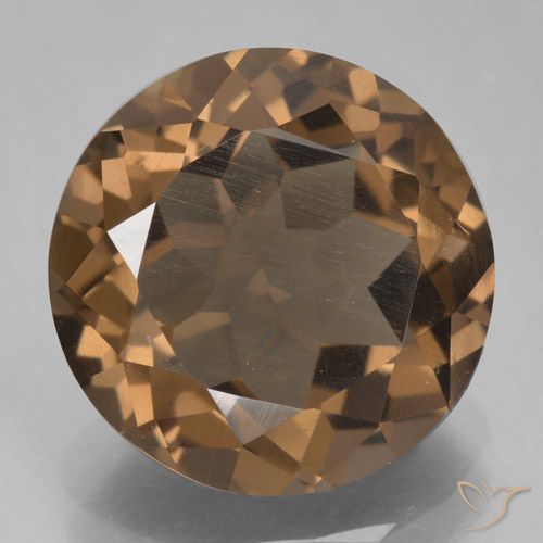5.90ct 天然 ミディアムブラウン スモーキークォーツ, ラウンド, VVS-VS