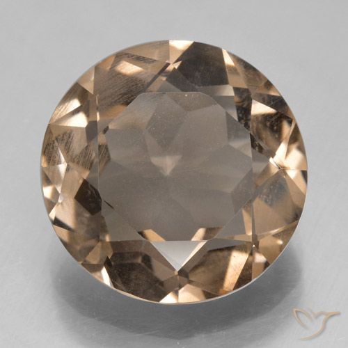5.67ct 天然 ミディアムブラウン スモーキークォーツ, ラウンド, VS