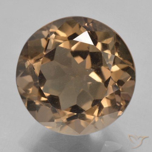 5.73ct 天然 ミディアムダークブラウン スモーキークォーツ, ラウンド, VVS-VS