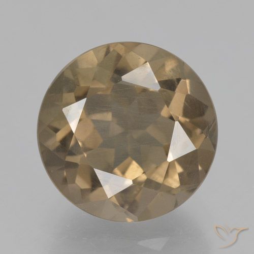 4.52ct 天然 薄いモカ スモーキークォーツ, ラウンド, VS