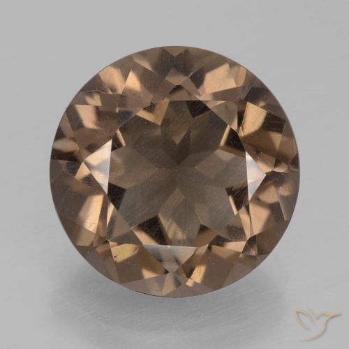 4.90ct 天然 ヒッコリーブラウン スモーキークォーツ, ラウンド, VS