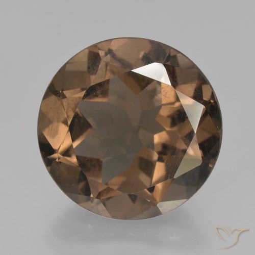 9.61ct 天然 チョコレートブラウン スモーキークォーツ, ラウンド, VS
