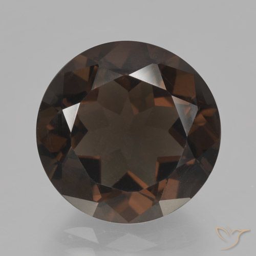 6.05ct 天然 ミディアムブラウン スモーキークォーツ, ラウンド, VVS-VS
