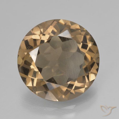 6.05ct 天然 薄いモカ スモーキークォーツ, ラウンド, VS