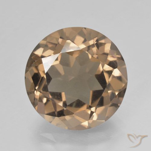 10.48ct 天然 ミディアム薄いブラウン スモーキークォーツ, ラウンド, VS