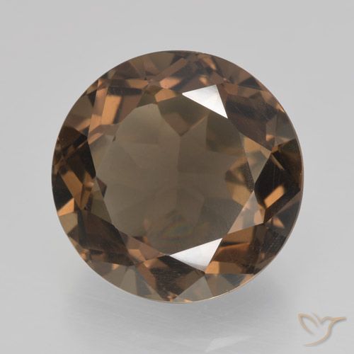 6.01ct 天然 ウォームブラウン スモーキークォーツ, ラウンド, VVS-VS