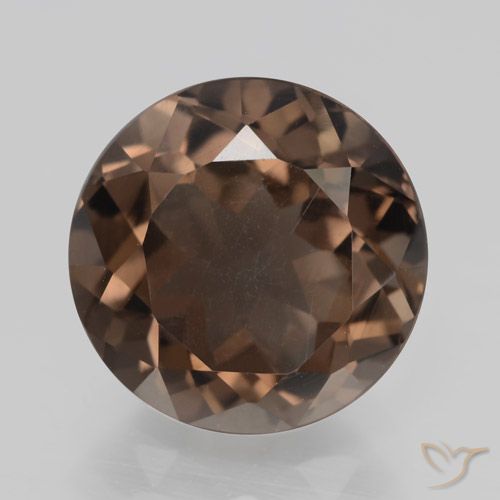 4.18ct 天然 ウォームブラウン スモーキークォーツ, ラウンド, VS