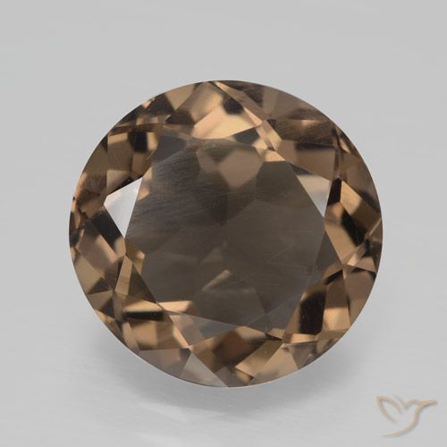 4.26ct 天然 ミディアムダークブラウン スモーキークォーツ, ラウンド, VVS-VS