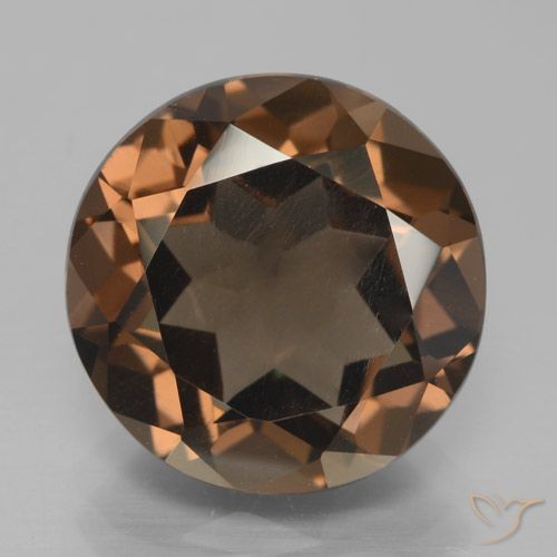 6.60ct 天然 ヒッコリーブラウン スモーキークォーツ, ラウンド, VS